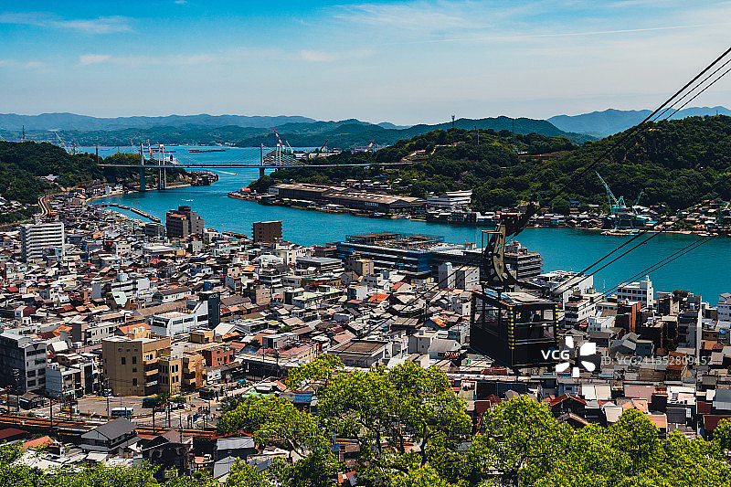 尾道千光寺鸟瞰濑户内海图片素材