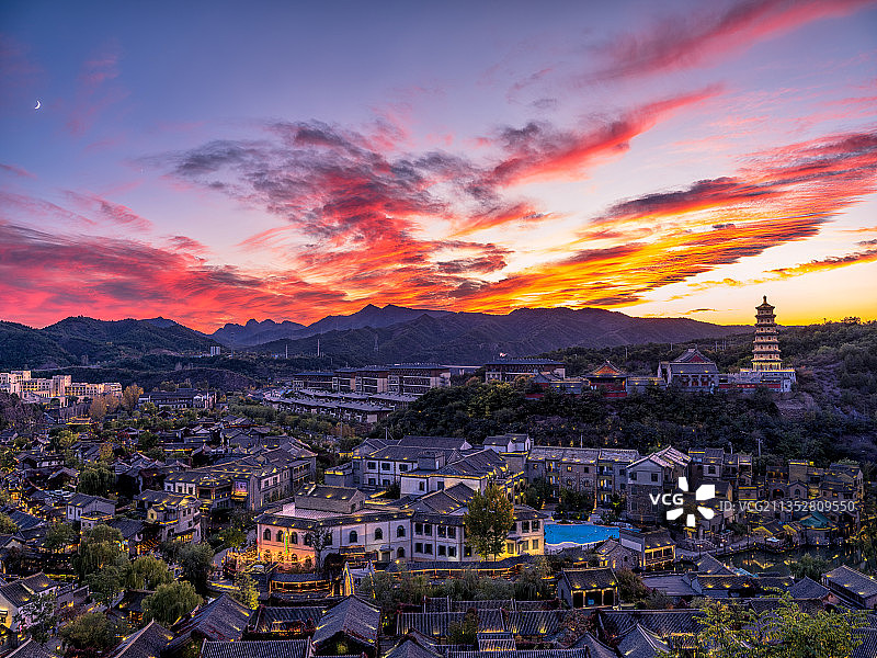 古北水镇夜景图片素材