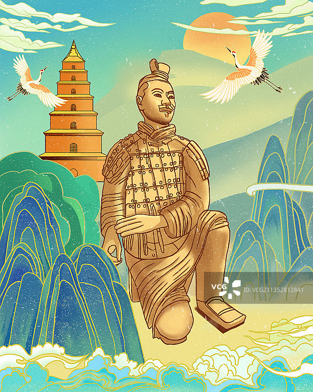 新中式兵马俑图片素材