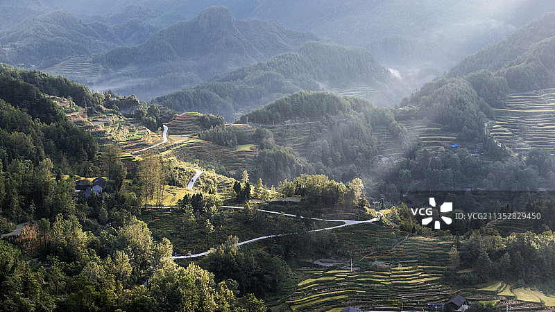 重庆酉阳花田乡美丽山乡秋意浓图片素材