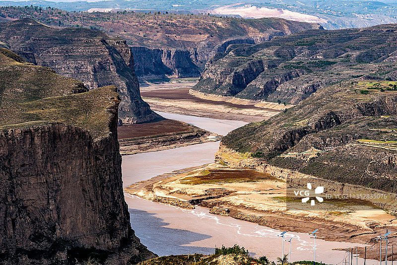 晋陕大峡谷,黄河九曲图片素材