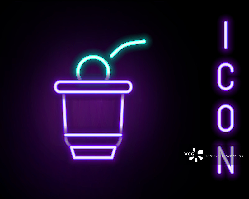 发光霓虹灯线条啤酒乒乓球游戏图标图片素材