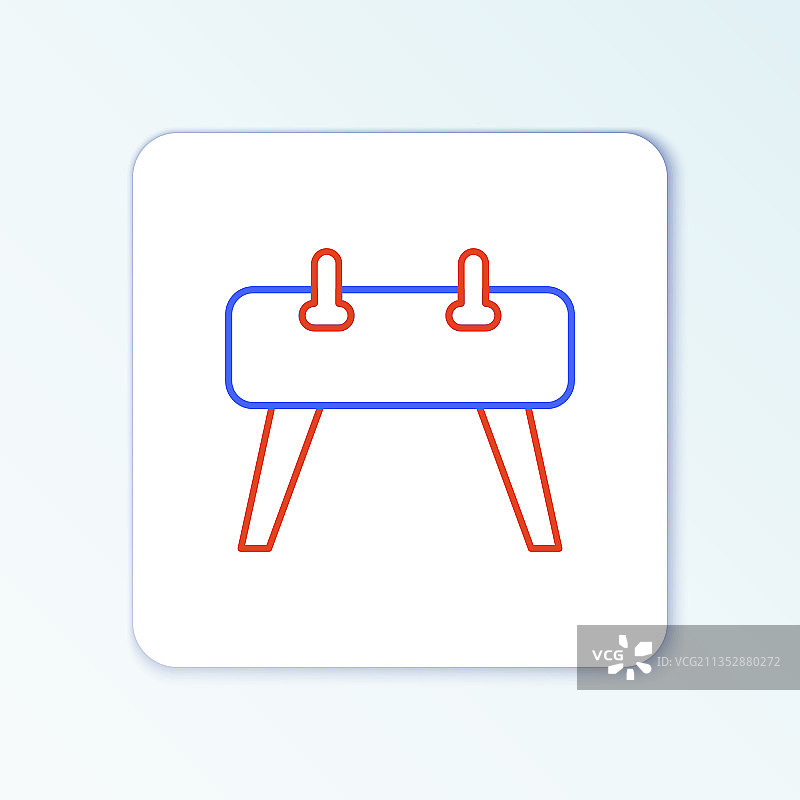 白色背景上的鞍马线条图标图片素材