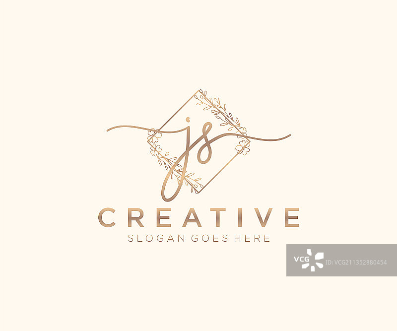 JS字母女性美妆字母组合标志图片素材