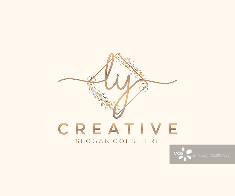 LY字母女性美妆logo图片素材