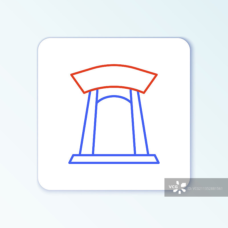 韩国传统大门线性图标图片素材