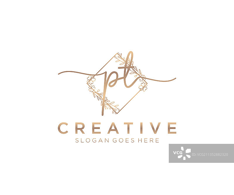 PT字母女性美容首字母组合标志图片素材