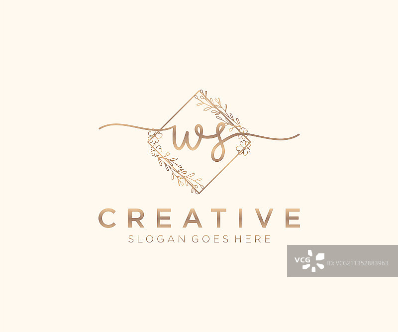 字母WS女性logo美容首字母图片素材