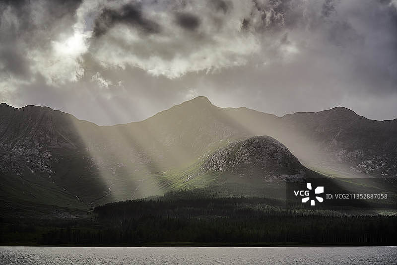 爱尔兰戈尔韦湖光山色风光图片素材