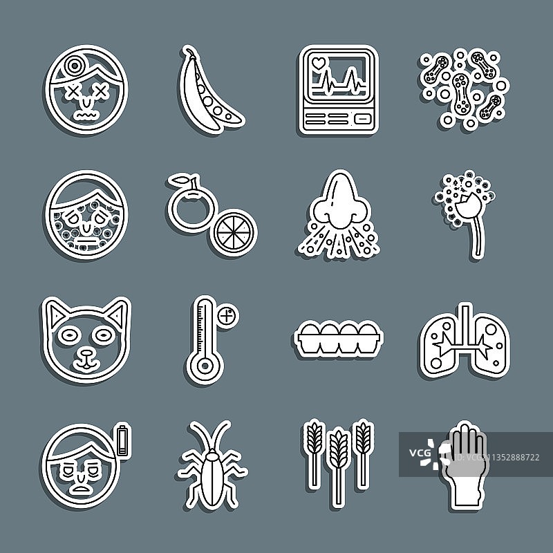 手部牛皮癣或湿疹肺部线稿图片素材