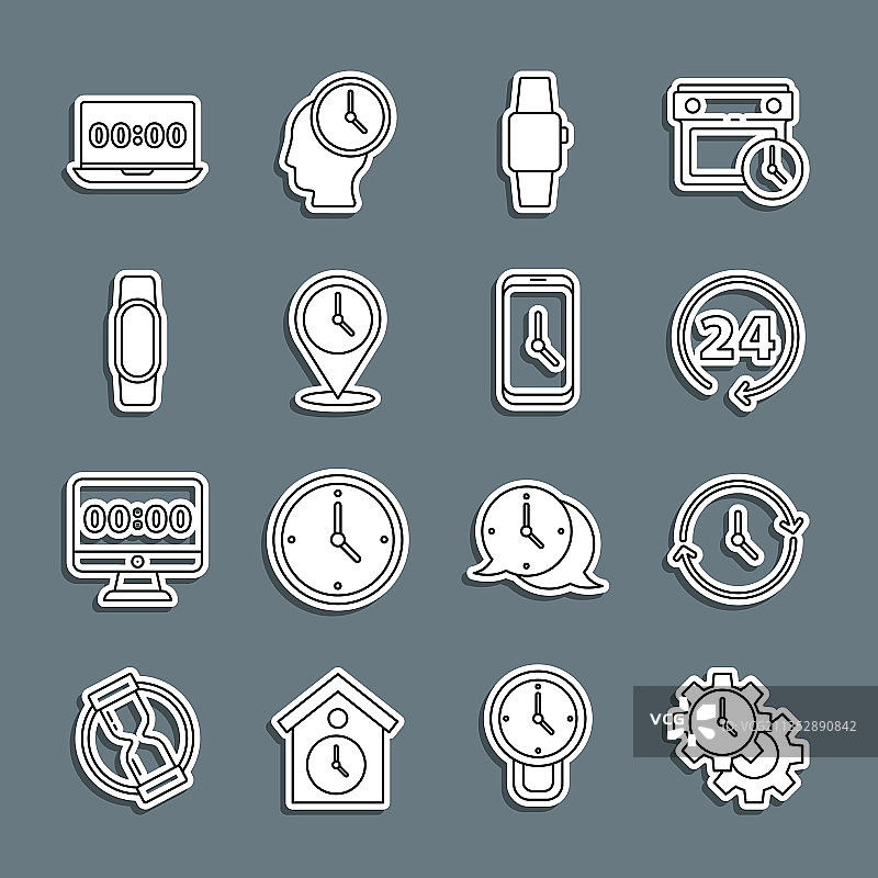 时间管理时钟24小时图片素材