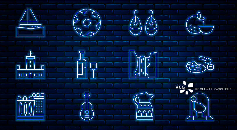 西班牙女郎、吉事果和巧克力线条合集图片素材