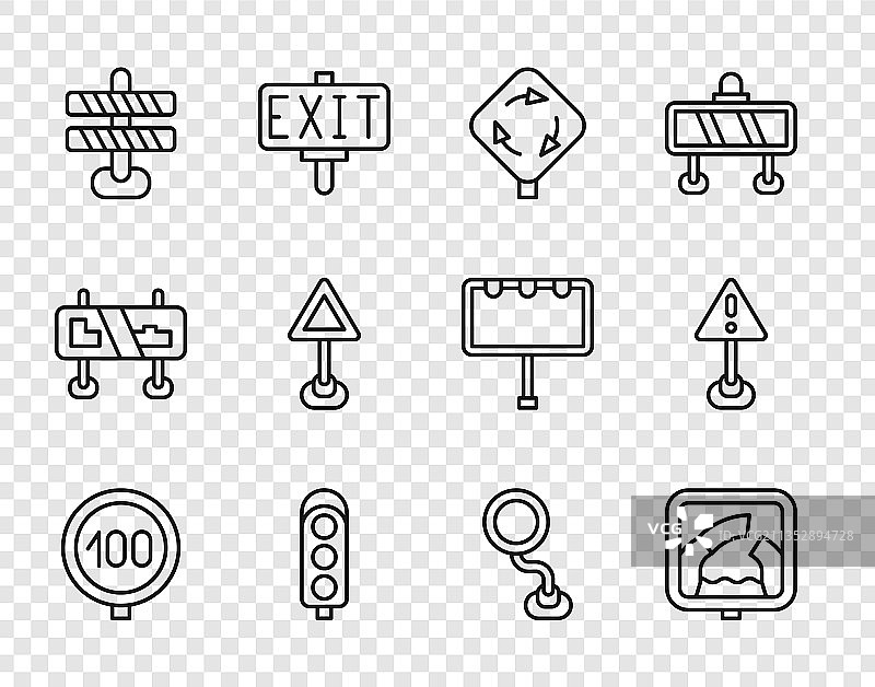 限速标志和前方开启桥梁图片素材