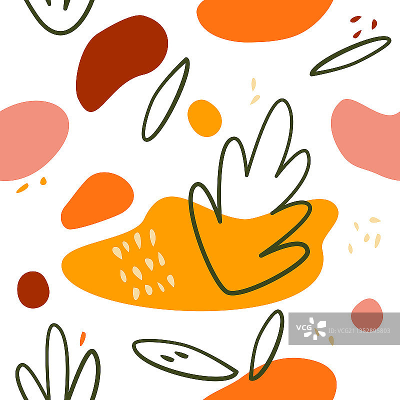 线条树叶无缝循环图片素材