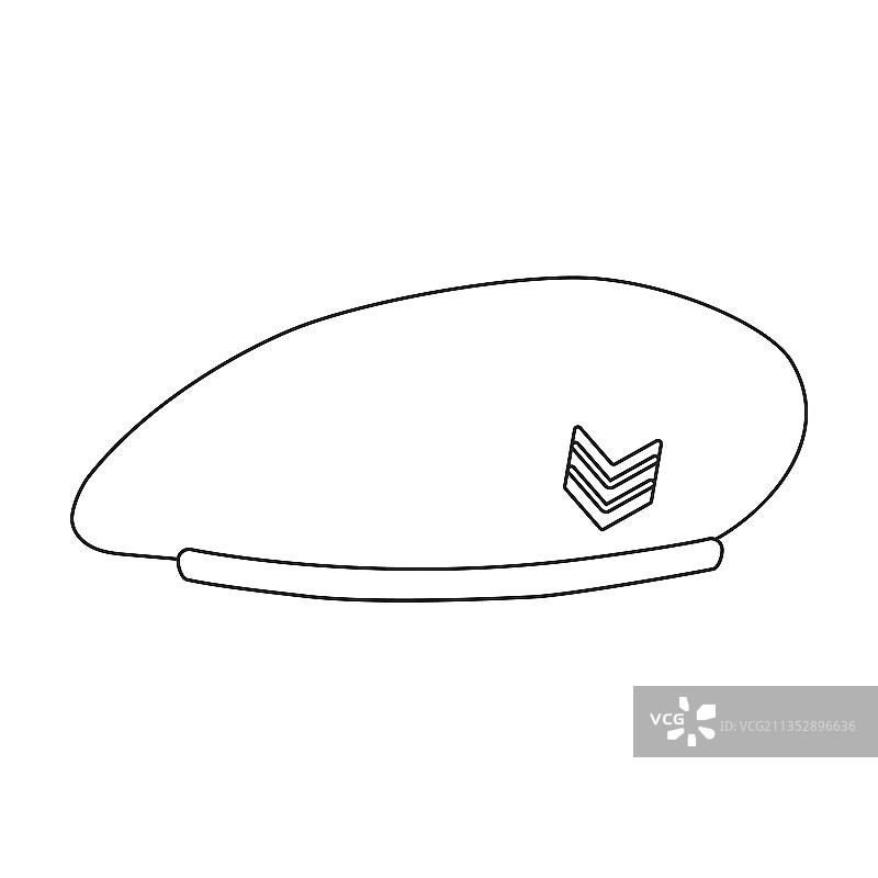 军用贝雷帽轮廓图标图片素材