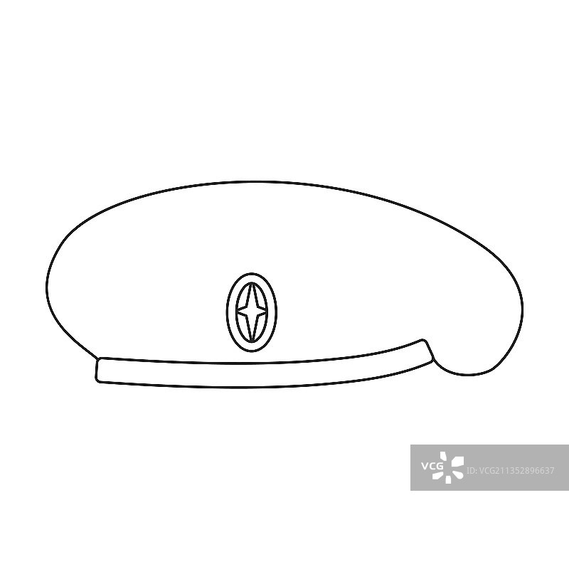 军用贝雷帽轮廓图标图片素材