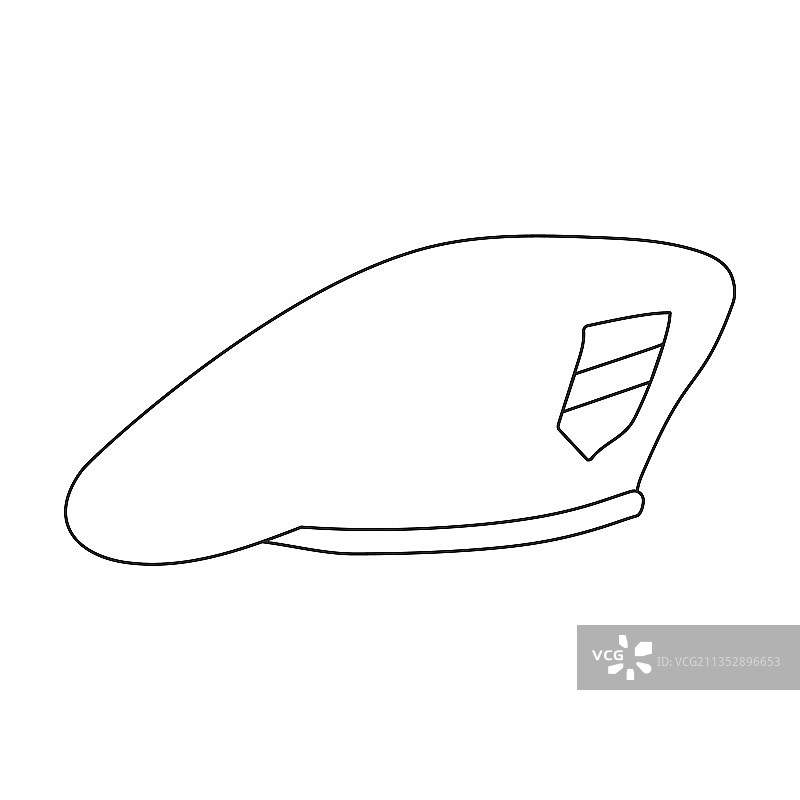 军用贝雷帽轮廓图标图片素材