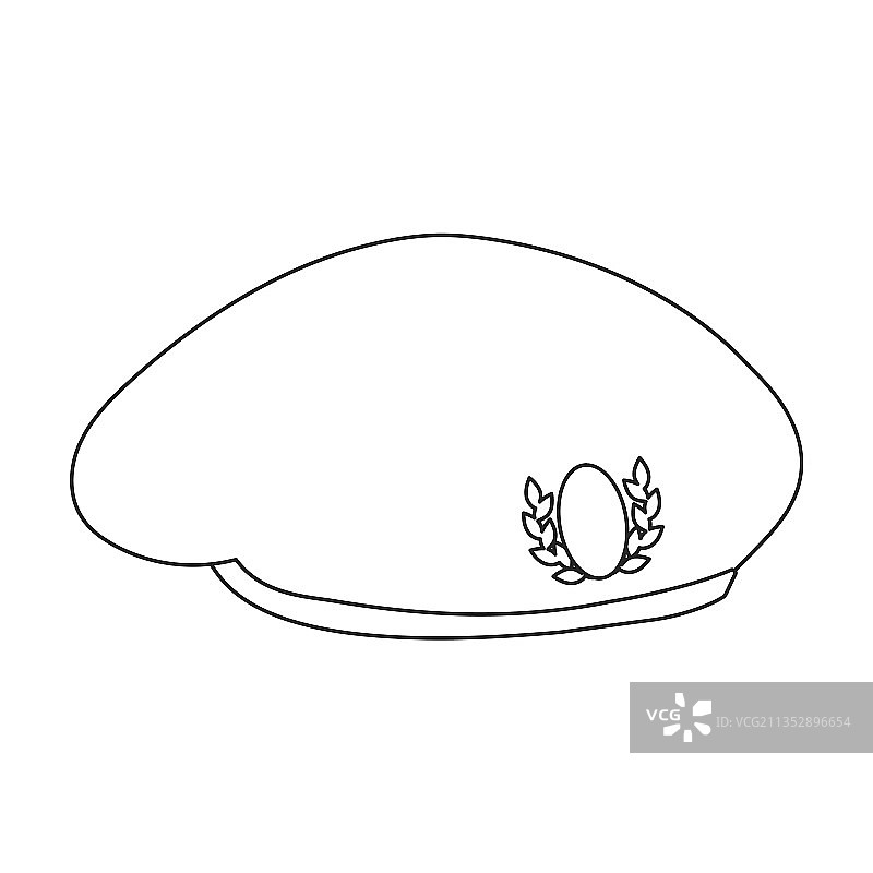 军用贝雷帽轮廓图标图片素材