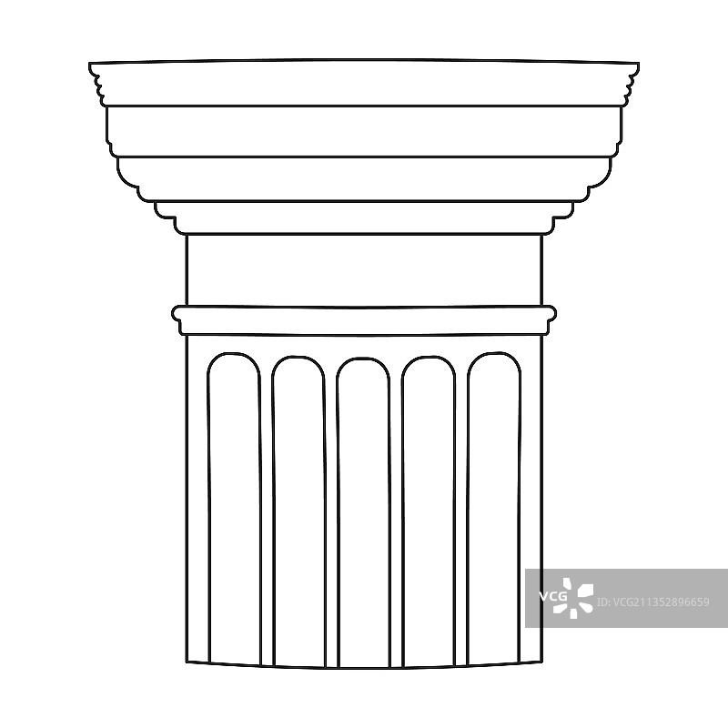 古老的柱子轮廓图标图片素材