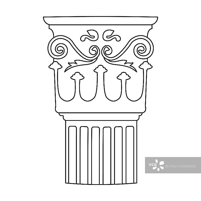 古老的柱子轮廓图标图片素材