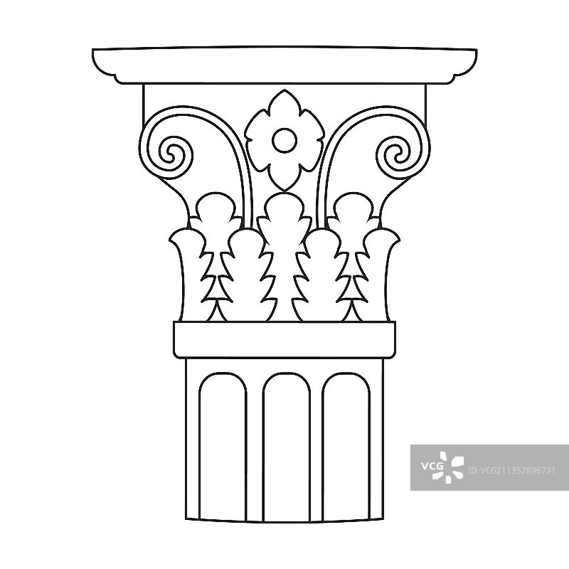 古老的柱子轮廓图标图片素材