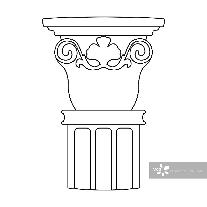 古老的柱子轮廓图标图片素材