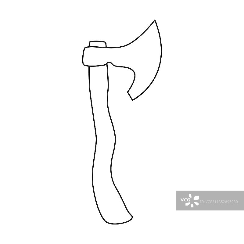 中世纪斧头描边图标图片素材