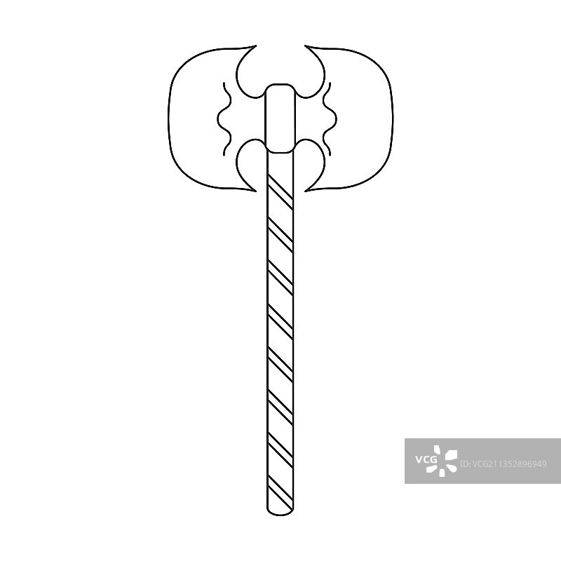 中世纪斧头描边图标图片素材