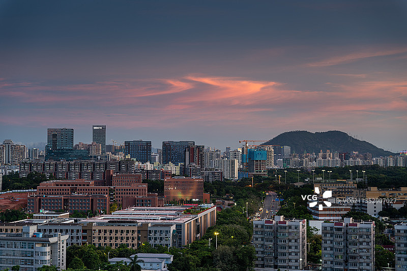 城市天际线日落夜景图片素材