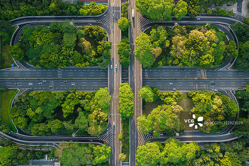 深圳的绿色立交图片素材