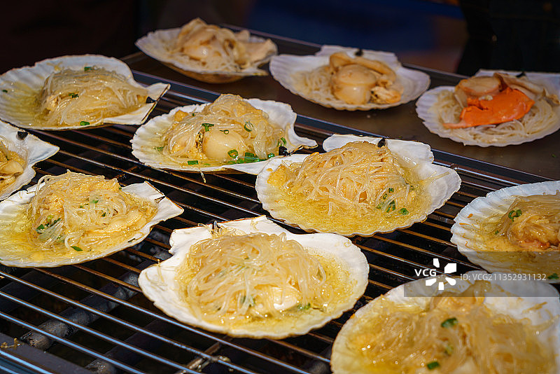 一打烤扇贝图片素材