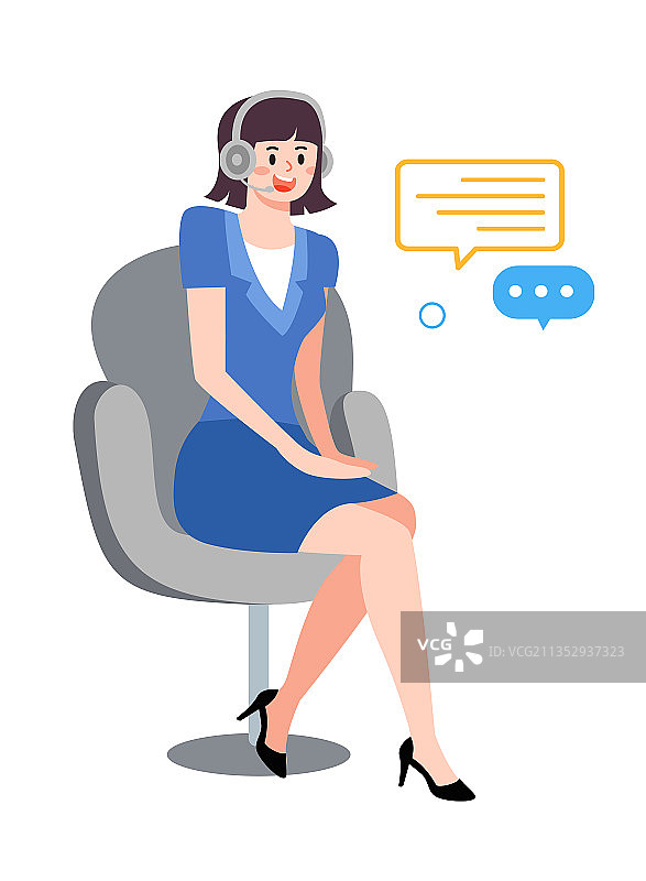新势力型的职业女性之客服销售图片素材