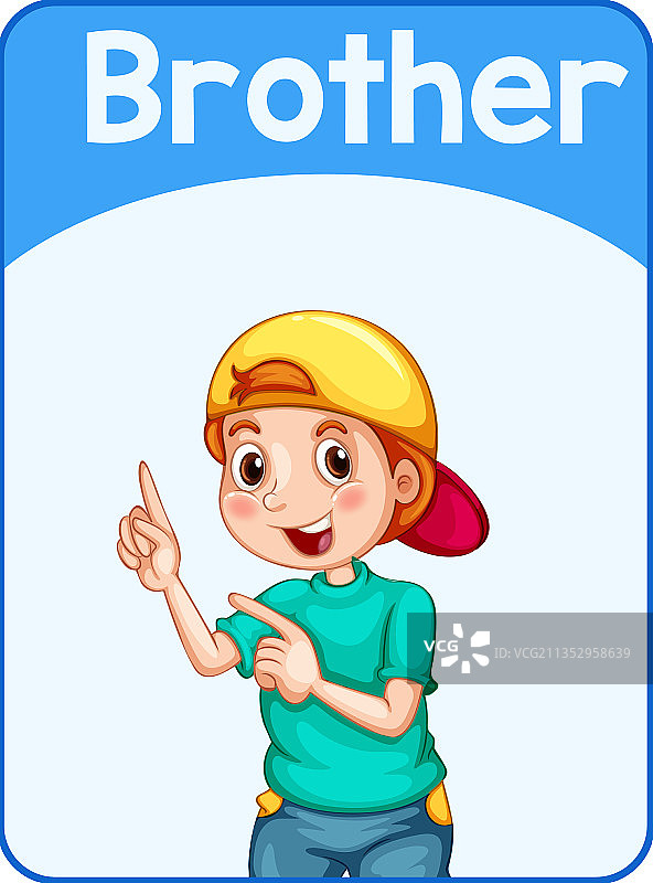 儿童英语单词学习卡片：兄弟图片素材