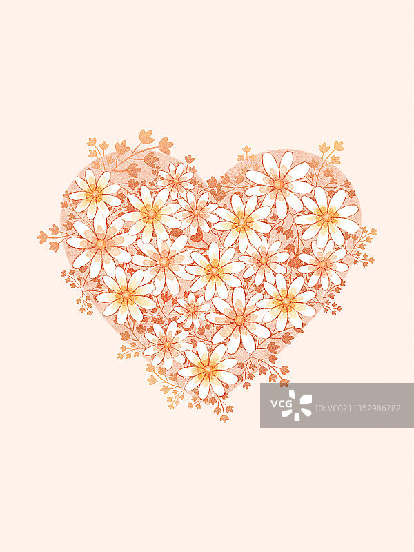 心型花簇图片素材