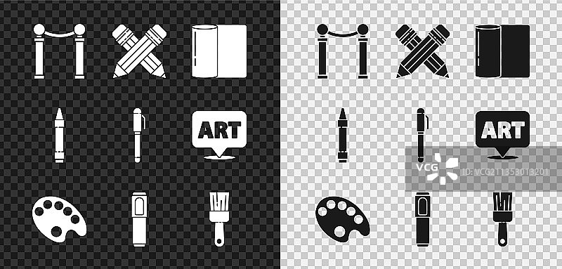 画展、交叉铅笔图片素材