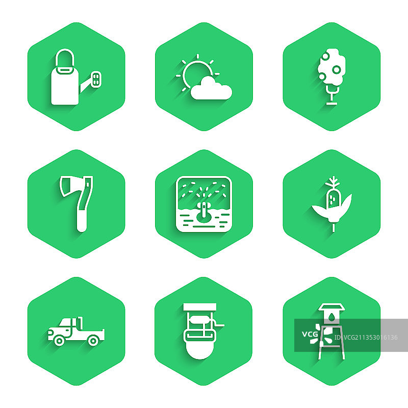 自动灌溉喷头水井图片素材