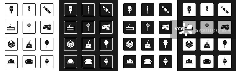 糖果、棒棒糖、樱桃、芝士蛋糕与冰淇淋图片素材