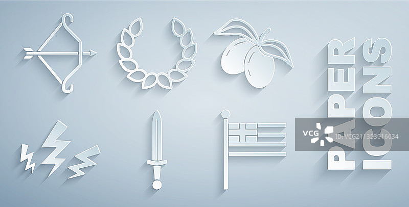 中世纪剑橄榄枝宙斯希腊图片素材