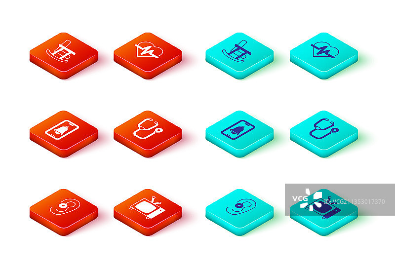 助听器、复古电视、紧急电话呼叫集图片素材