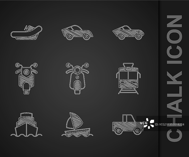 滑板车游艇帆船皮卡车有轨电车图片素材