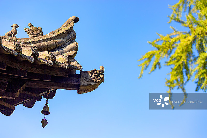 秋季户外陕西省西安市长安区古观音禅寺图片素材