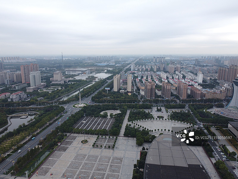 驻马店市 驿城区  开源大道 天中广场 市民中心 天中柱 开图片素材