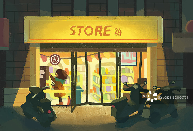 一个人的便利店图片素材