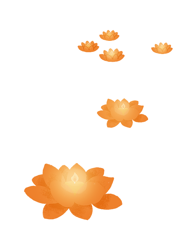 荷花灯扁平风格图片素材