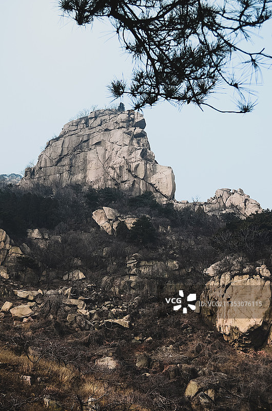 泰山扇子崖景区的雪图片素材