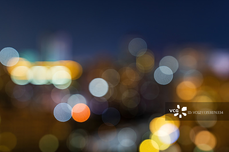 城市夜晚浪漫梦幻斑斓光斑图片素材