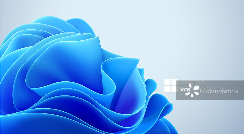 黑色背景上的蓝色波浪3D图形图片素材