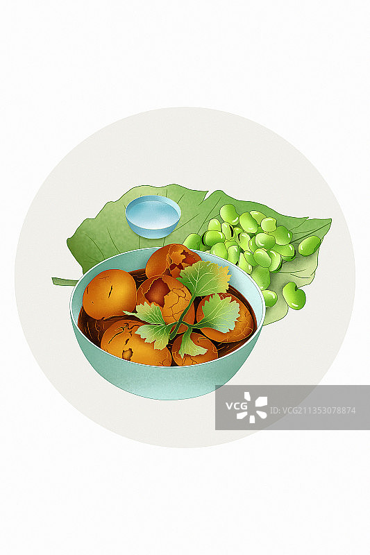 夏季习俗之吃立夏蛋和蚕豆图片素材