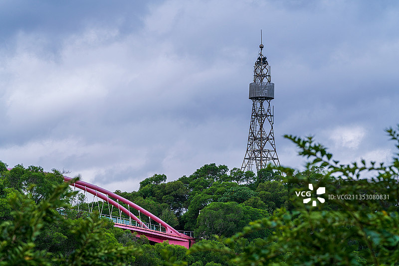晨曦中的福州金鸡山飞虹桥图片素材