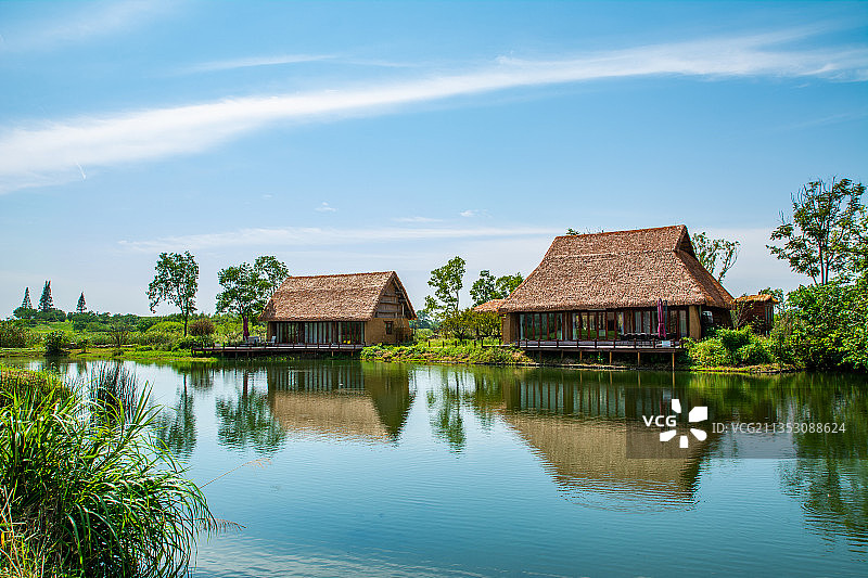 杭州余杭区旅游景点 良渚古城遗址公园  园林建筑景观 风景图片素材